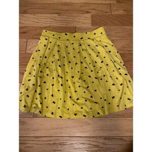 ASOS, women's yellow floral patterned elastic waist pleated short skirt size 6